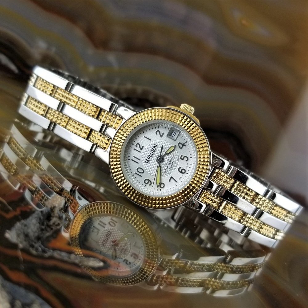 Women's GRUEN Gold & Silver Coin Edge Watch